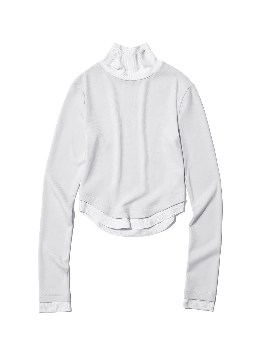 DOUBLE LAYERED HIGH NECK TEE_LIGHT GREY