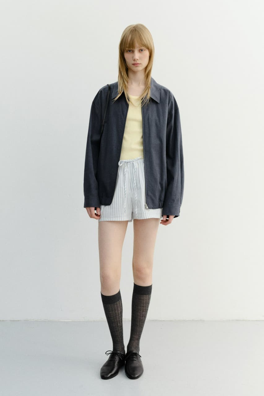 UNISEX COLLARED LIGHT BLOUSON JACKET SMOKY NAVY_UDJU6B121N3
