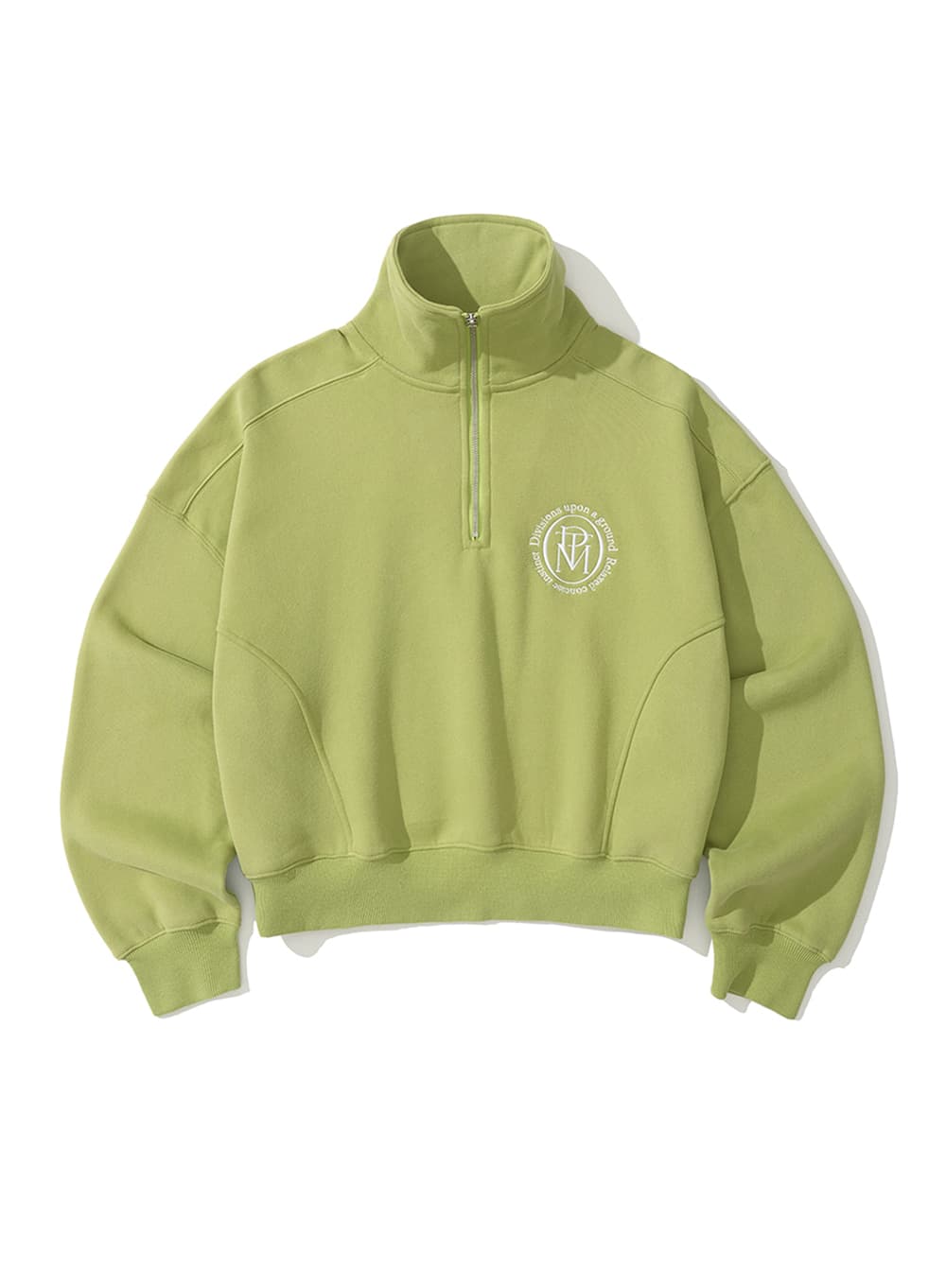 CLASSIC LOGO HALF ZIP-UP SWEATSHIRT_LIGHT GREEN