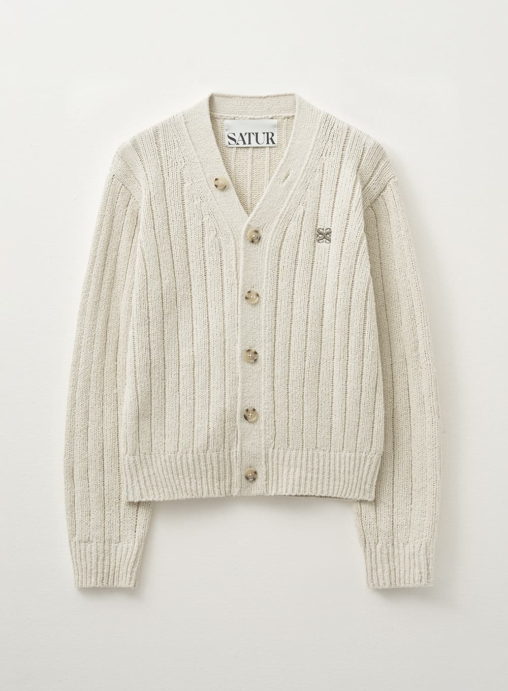 (W) Faro Over Size Boucle Cardigan - Lucent Ivory