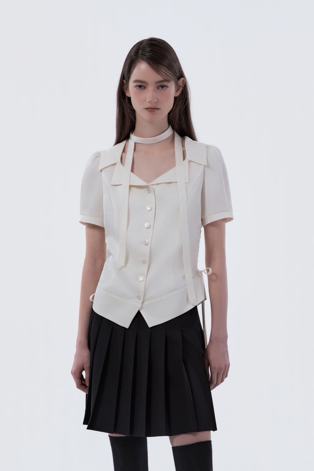 Sandy Satin Blouse - Cream