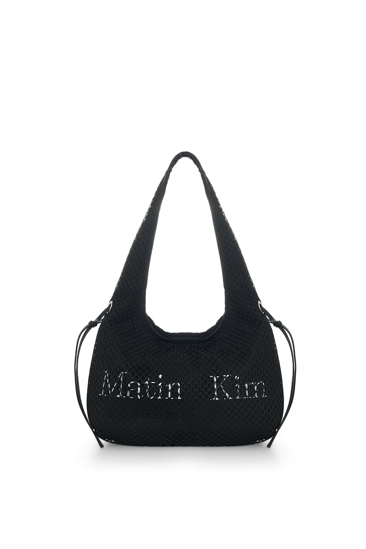 SIDE STRAP MESH MINI TOTE BAG IN BLACK
