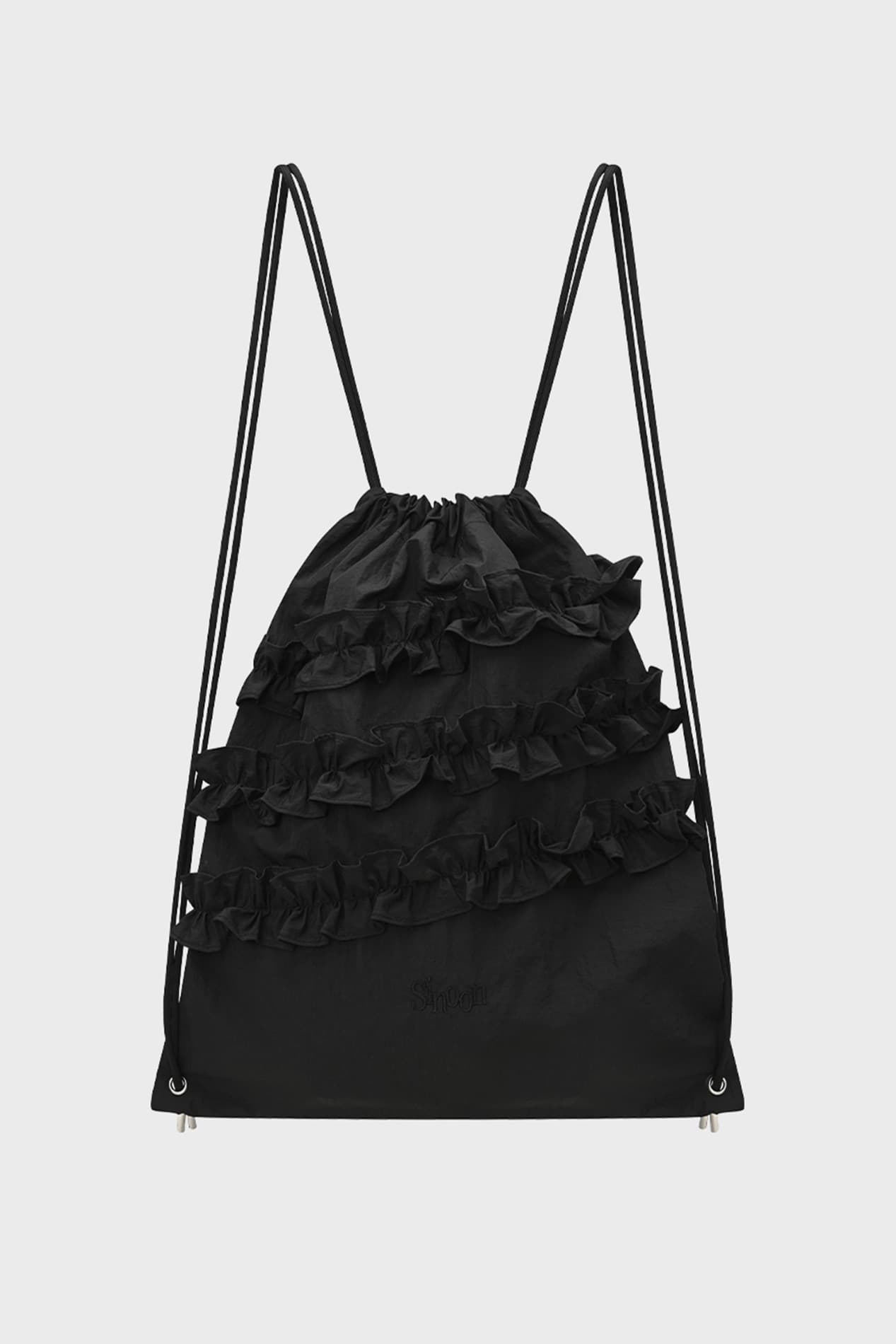 Ruffle String Bag Ver.2 (Black)