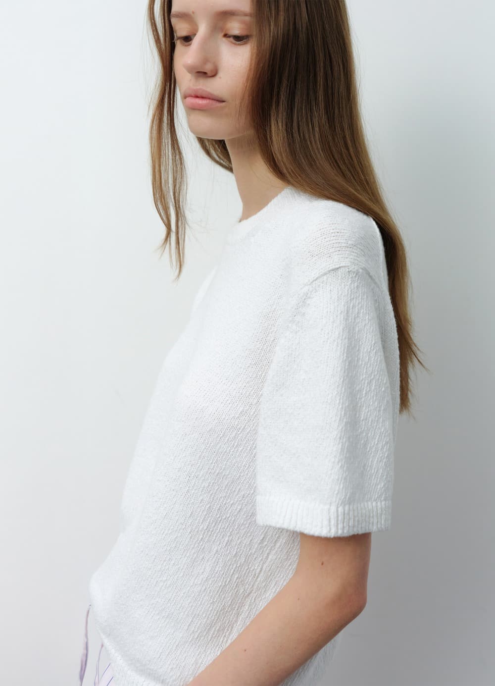 Pebble Boucle Knit Top - Off White