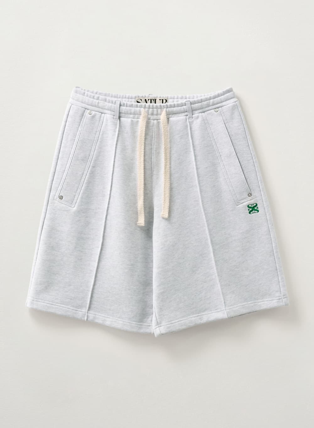 Teo Cotton Bermuda Pants - Melange White