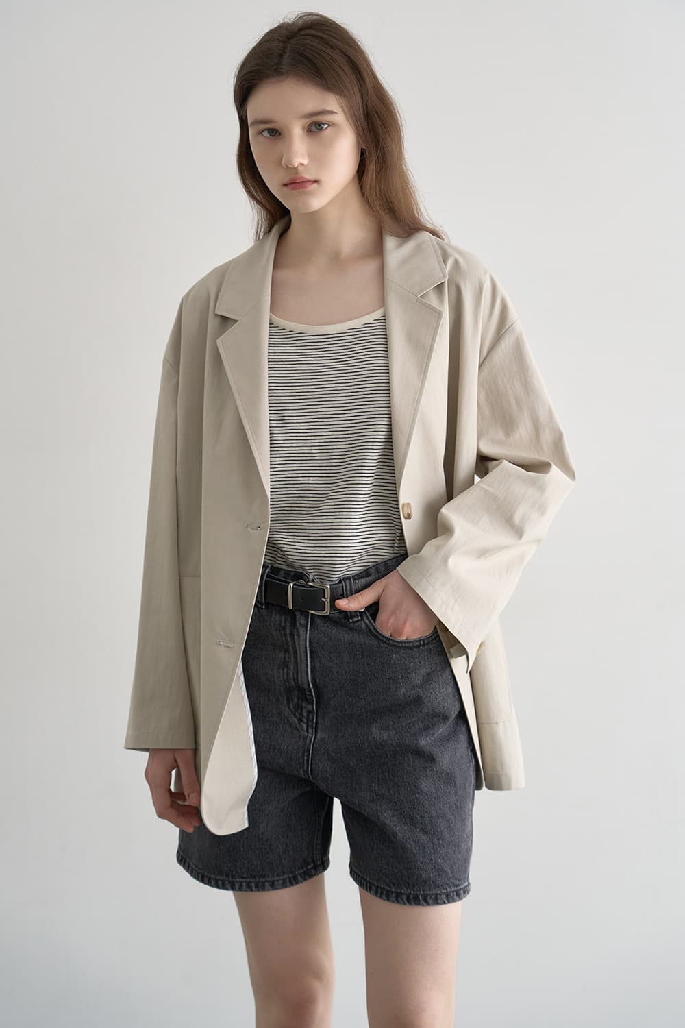 Summer windbreaker jacket Ecru [N6PSJK03]