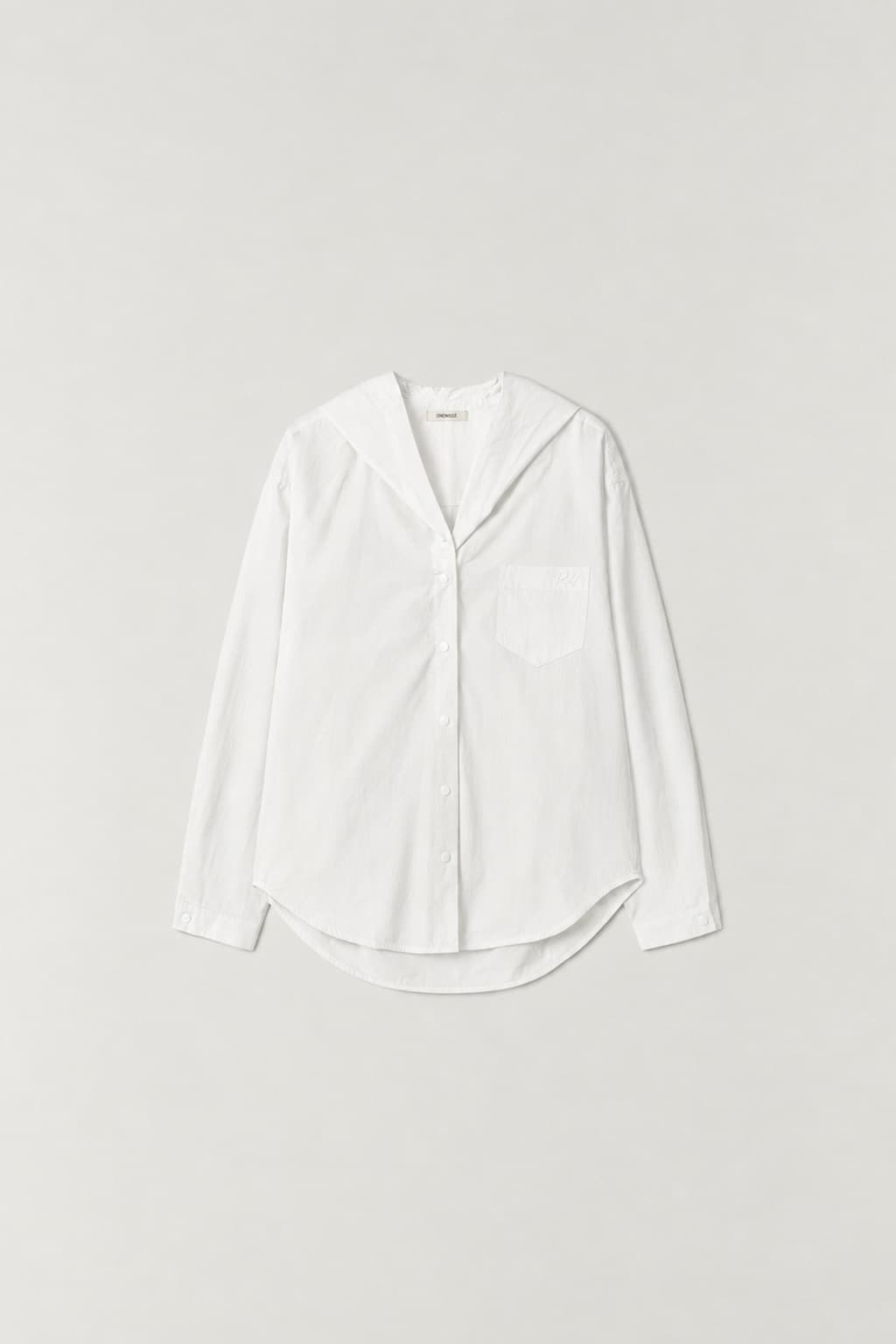 스냅 후드 아우터 셔츠 WHITE