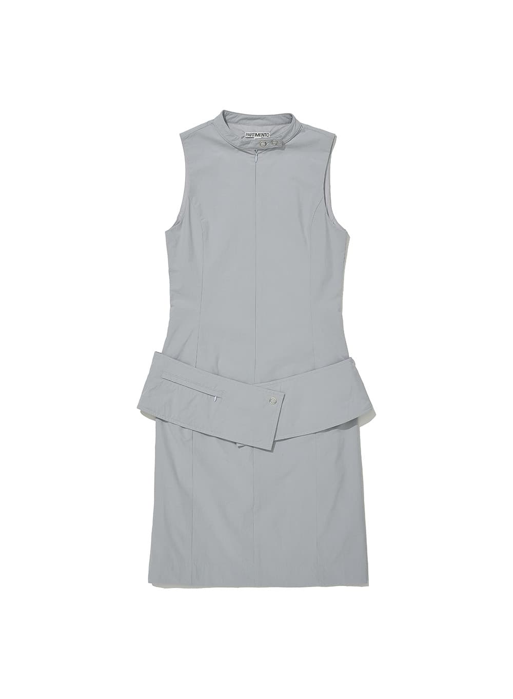 MINIMAL BELTED DRESS_LIGHT GREY