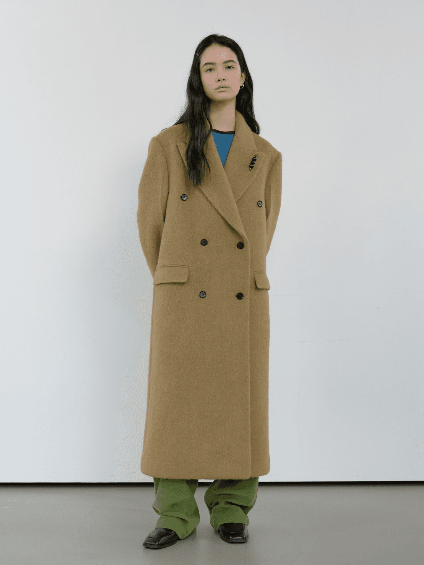 HAIRY ALPACA MAXI LONG COAT_BEIGE