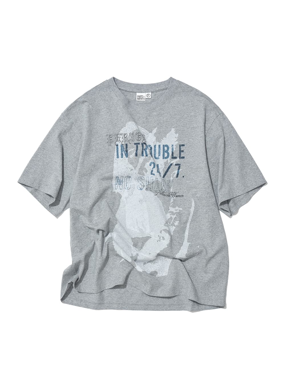 IN TROUBLE PRINTED TEE_MELANGE