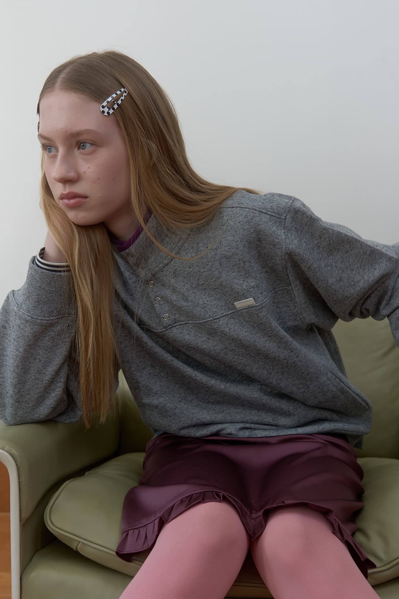 COOKIE & CREAM HALF-ZIP SWEAT_GREY