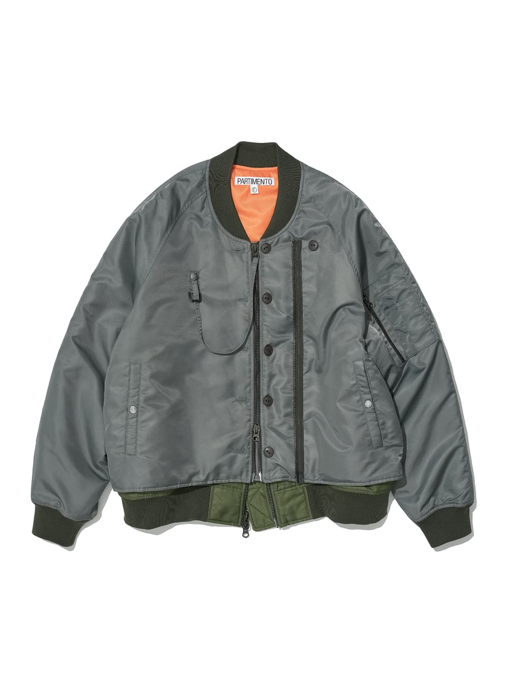 DETACHABLE LAYERED MA-1 BOMBER JACKET_KHAKI GREEN