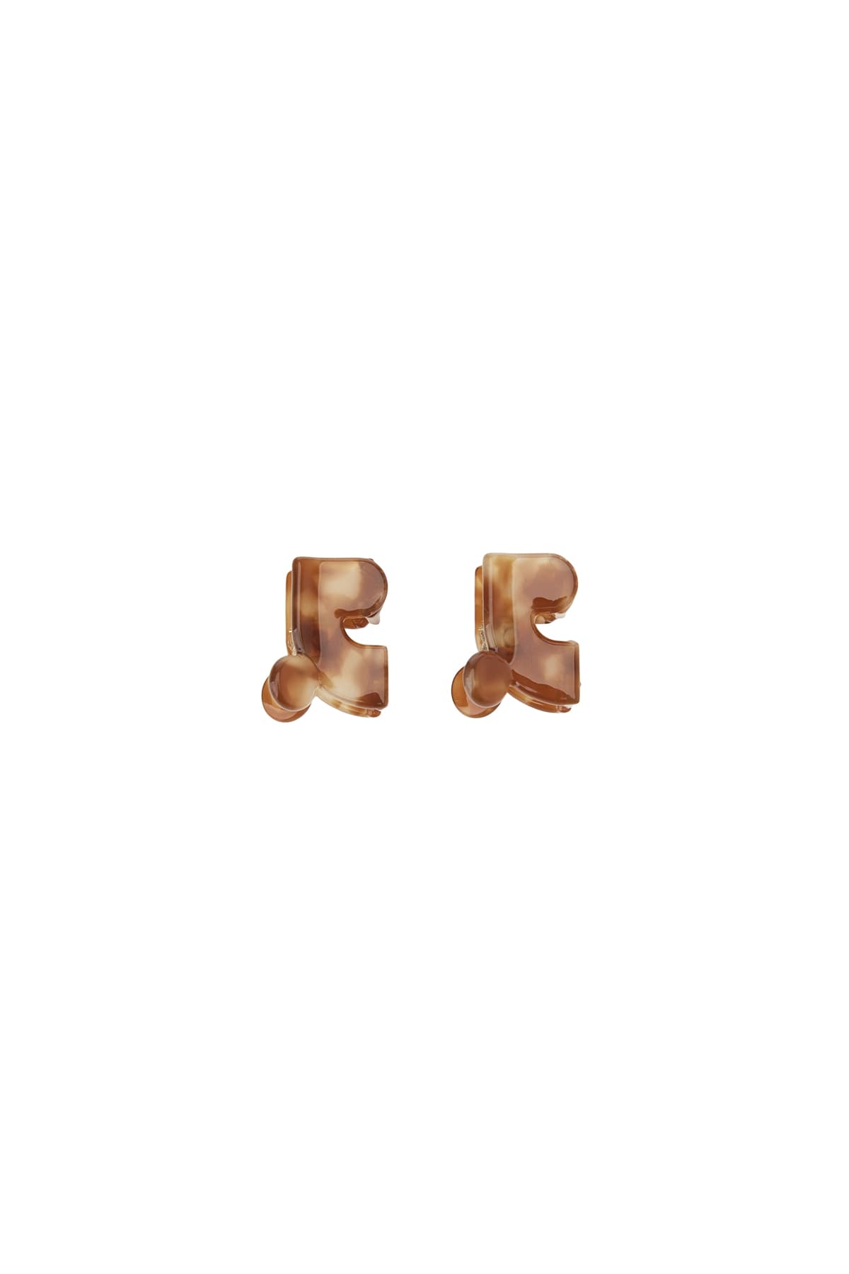 LOGO HAIR CLIP(S) - BROWN