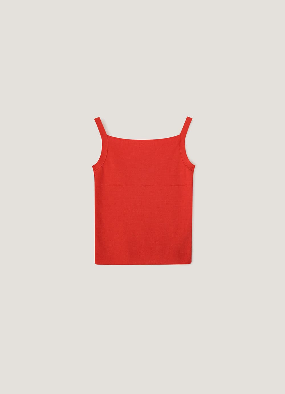 Linen Plain Sleeveless Knit - Tomato