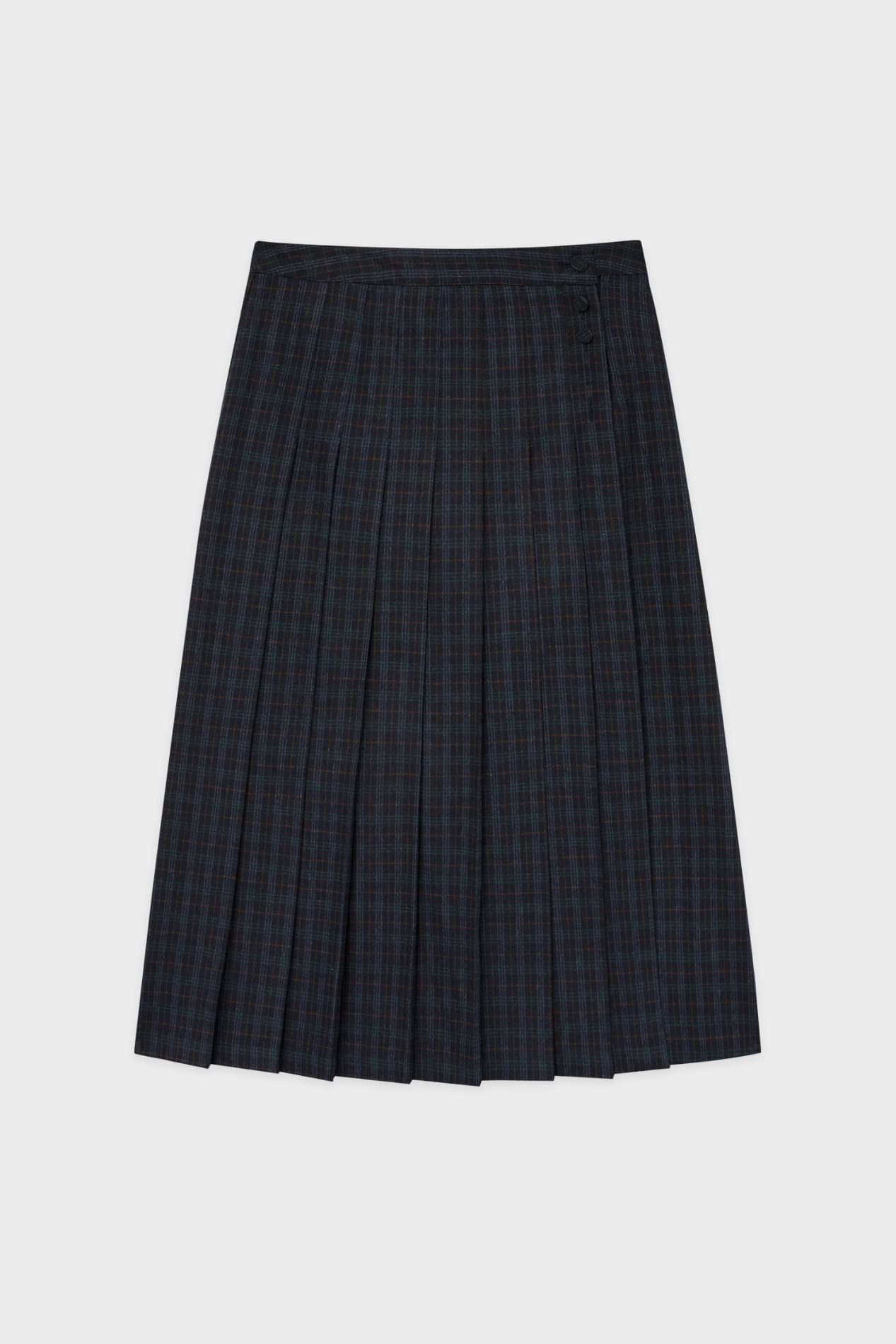SN Pleated Wrap Skirt (Navy)