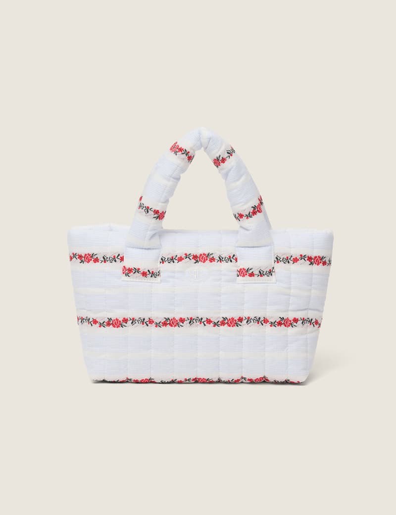 Mini Flower Padding Bag (Ivory)