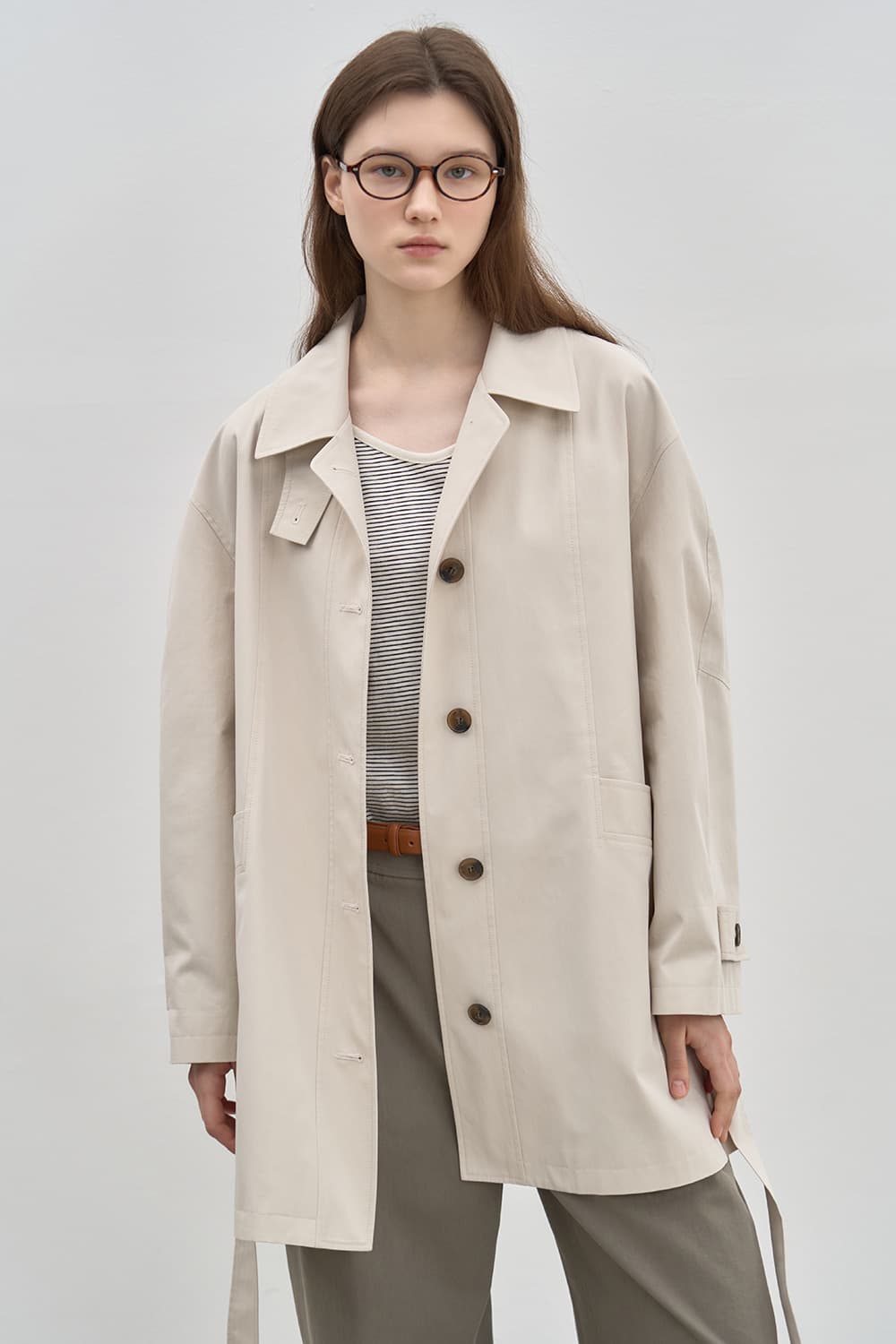 Spring casual half coat M/beige [N6SCT05]