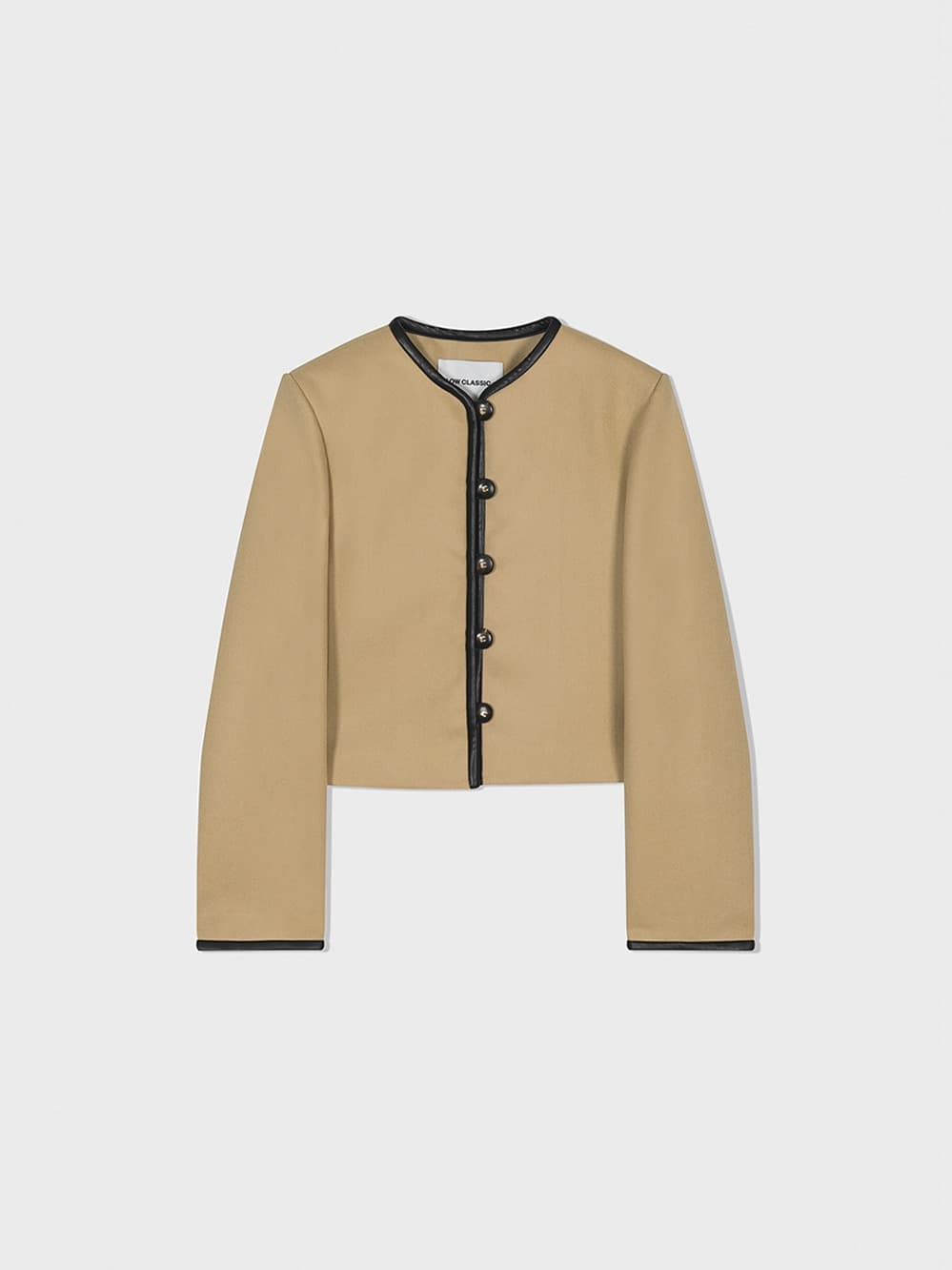 New Round Neck Short Jacket_Beige