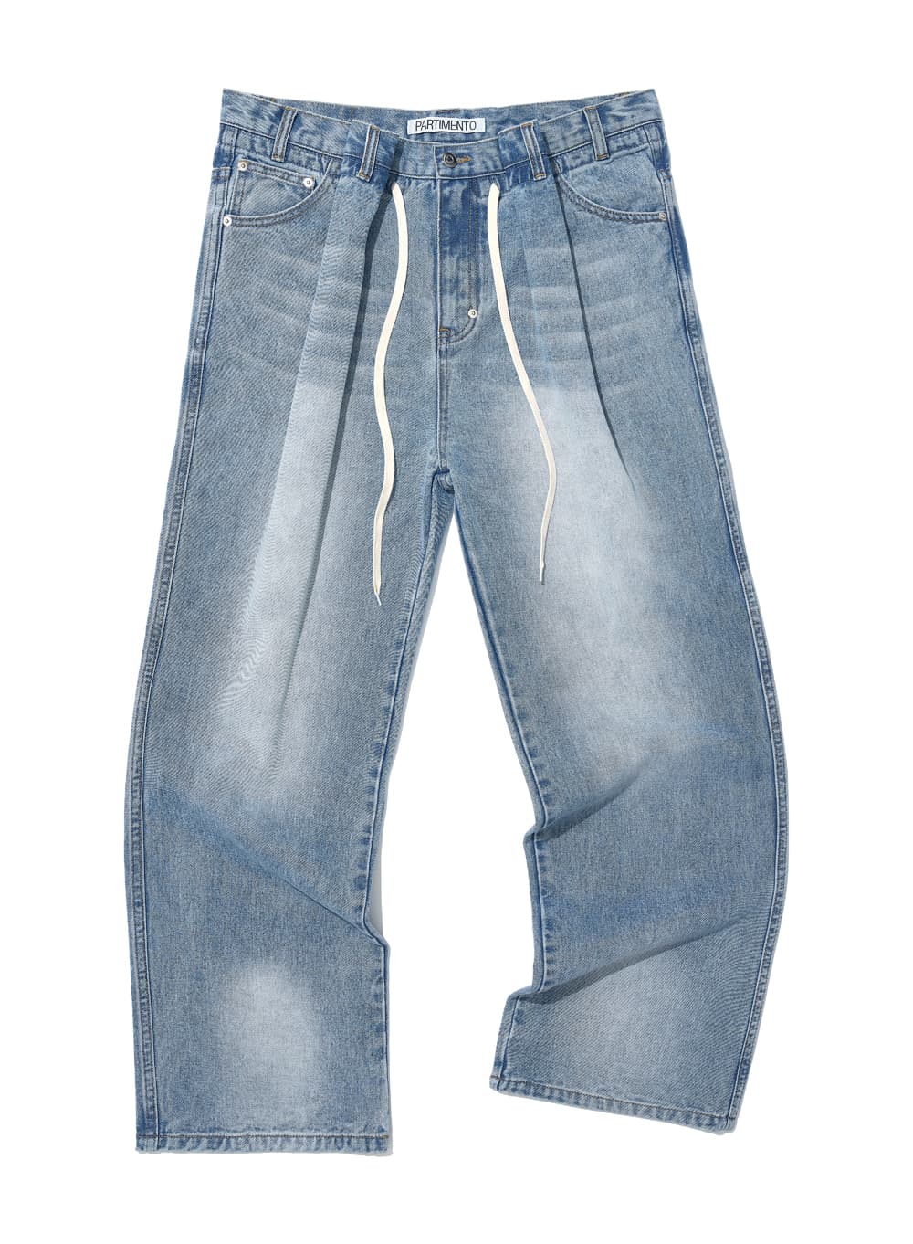 DRAWSTRING LOOSE JEANS_LIGHT BLUE