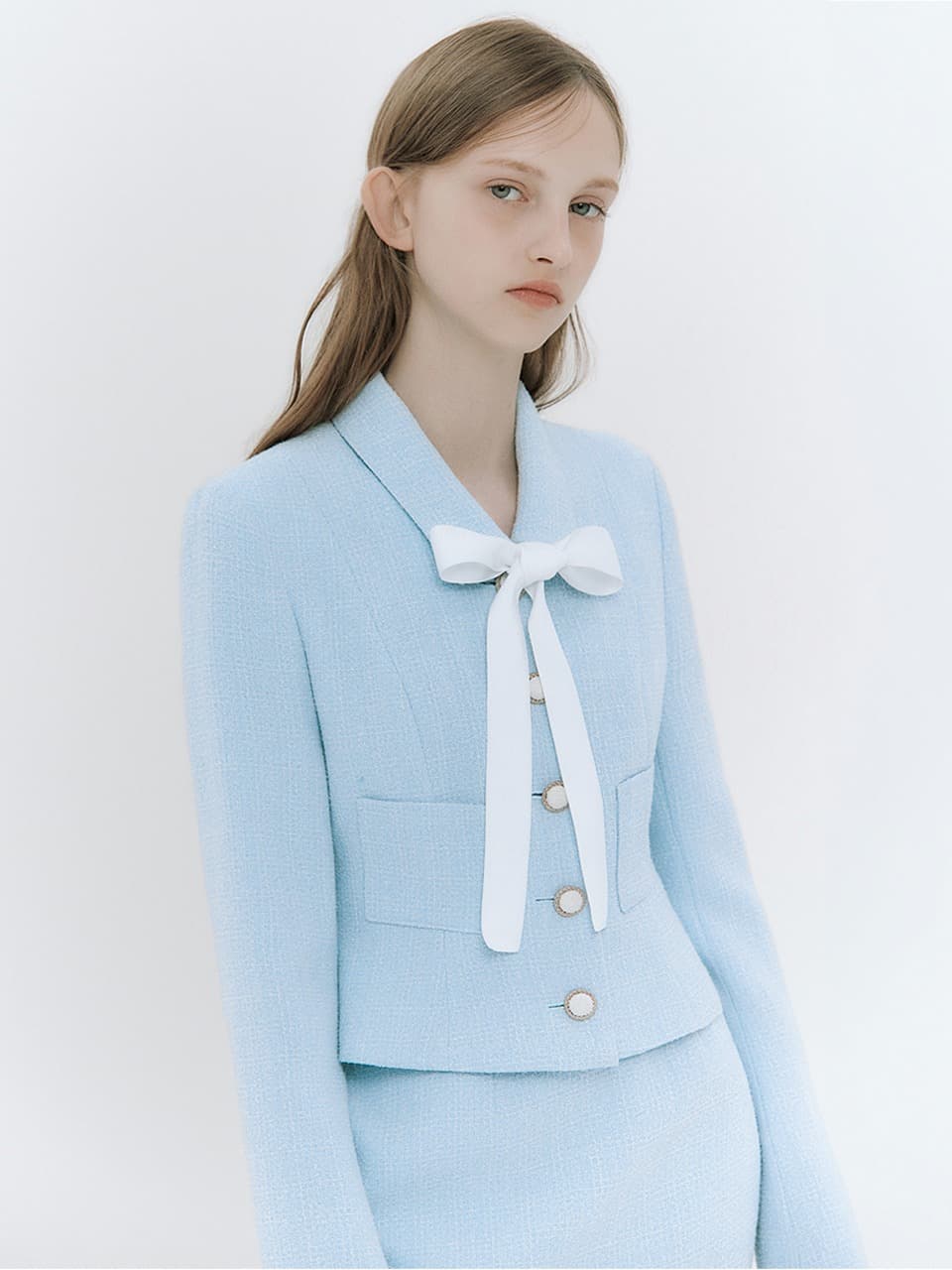 Rehu ribbon tweed jacket