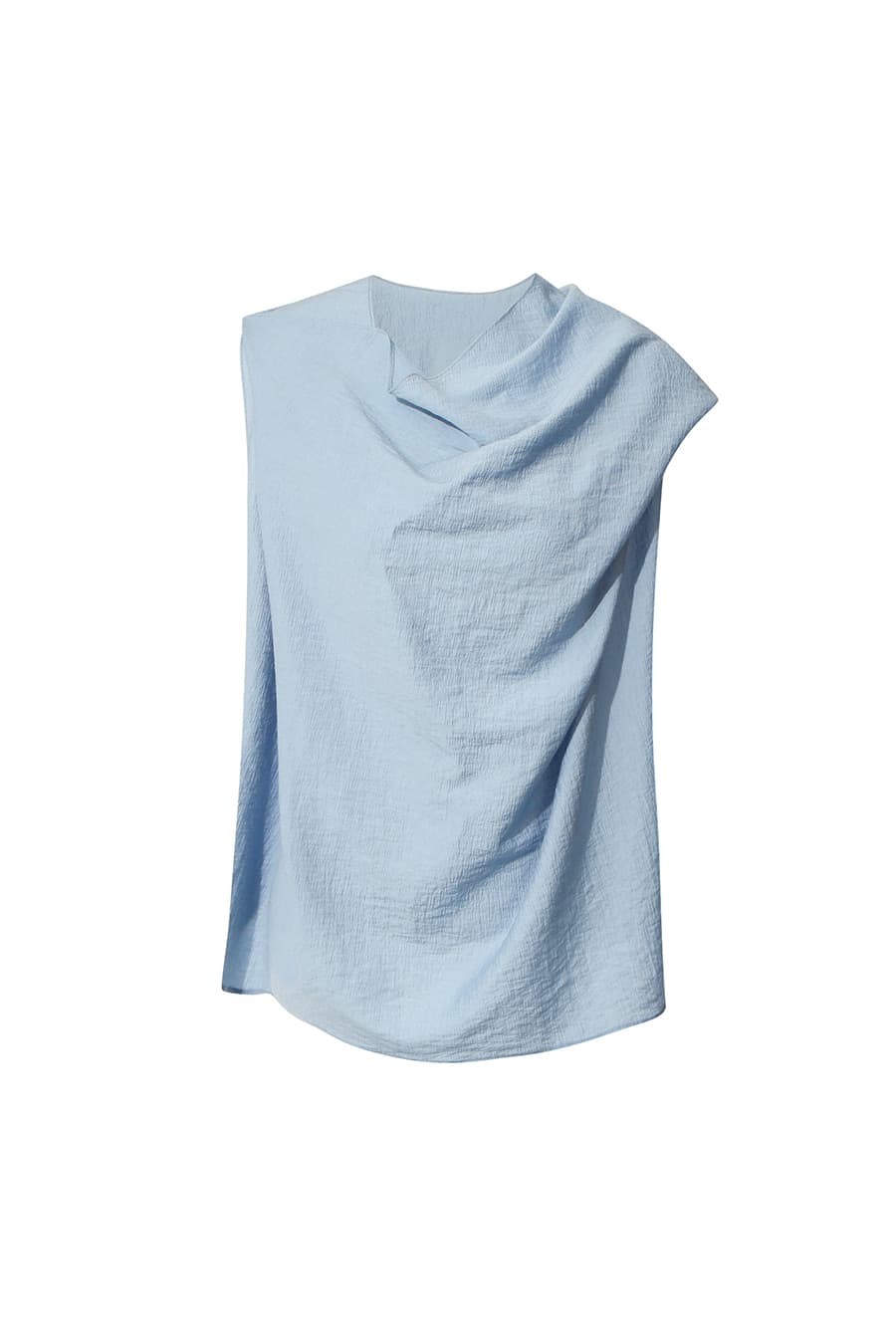DRAPE SLEEVELESS BLOUSE [LIGHT BLUE]