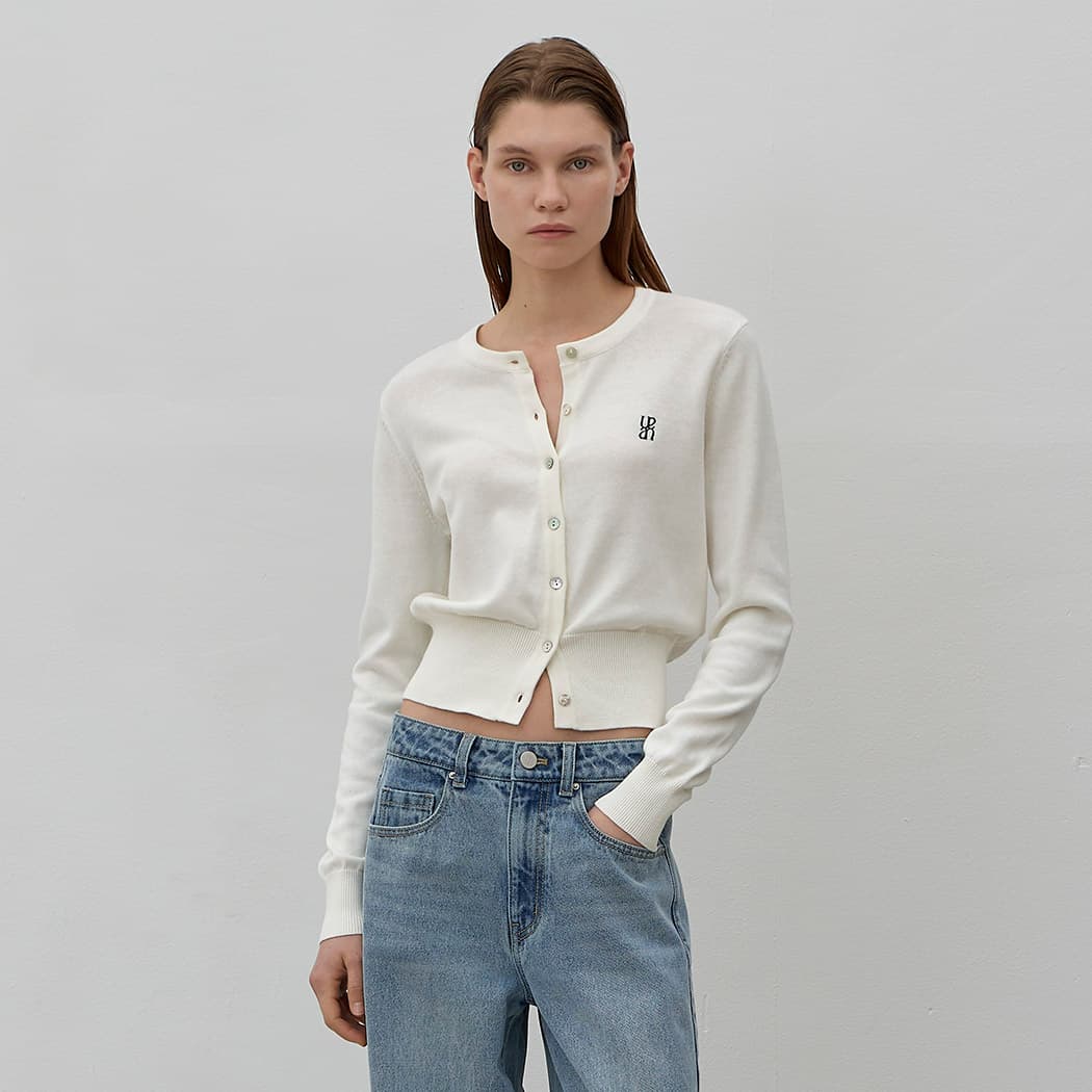 (Z-CD-2110)ESSENTIAL BASIC CLEAN KNIT CARDIGAN