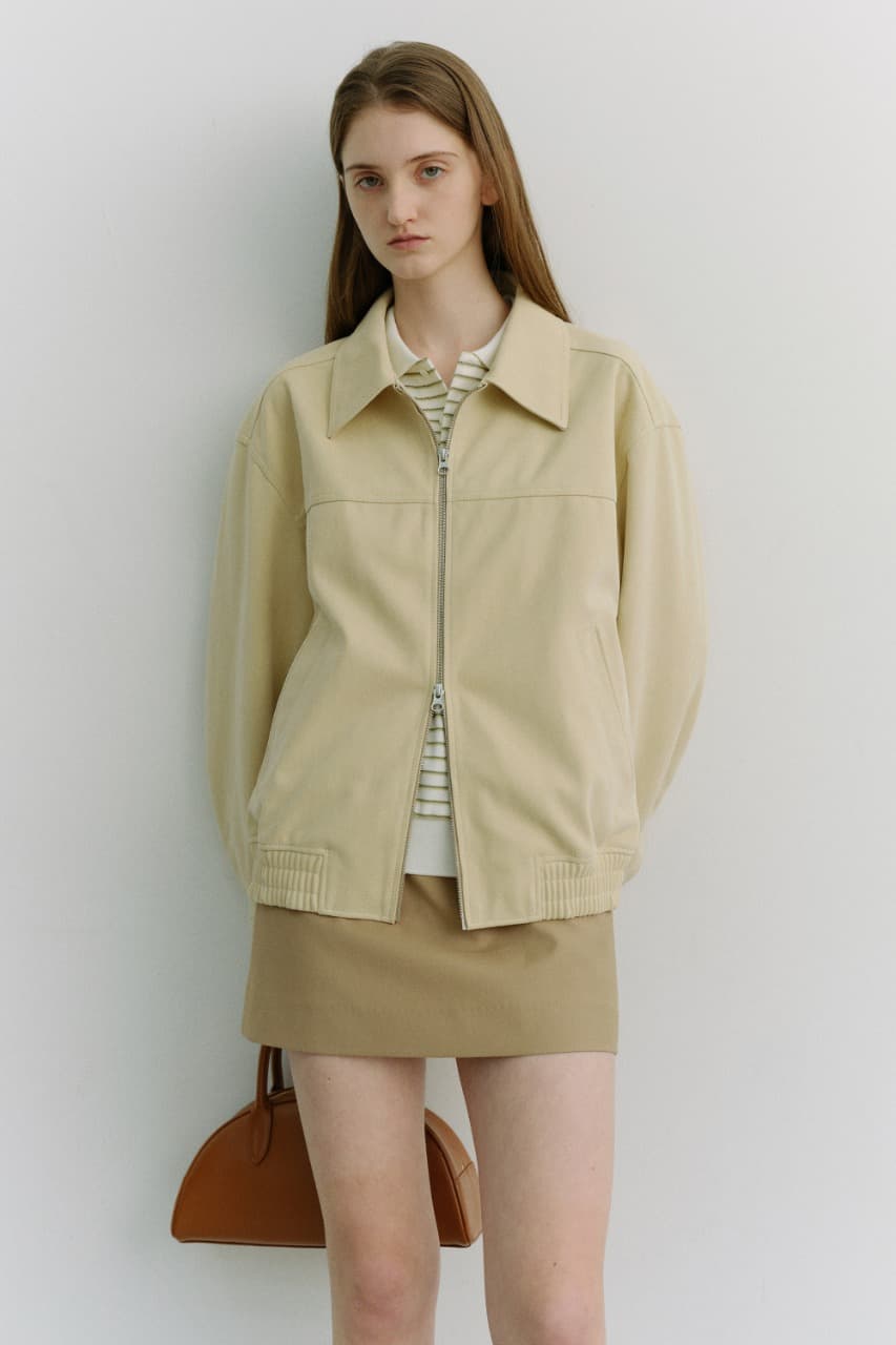 UNISEX ALTER-SUEDE COLLARED BLOUSON CREAM_UDJU6A107CR