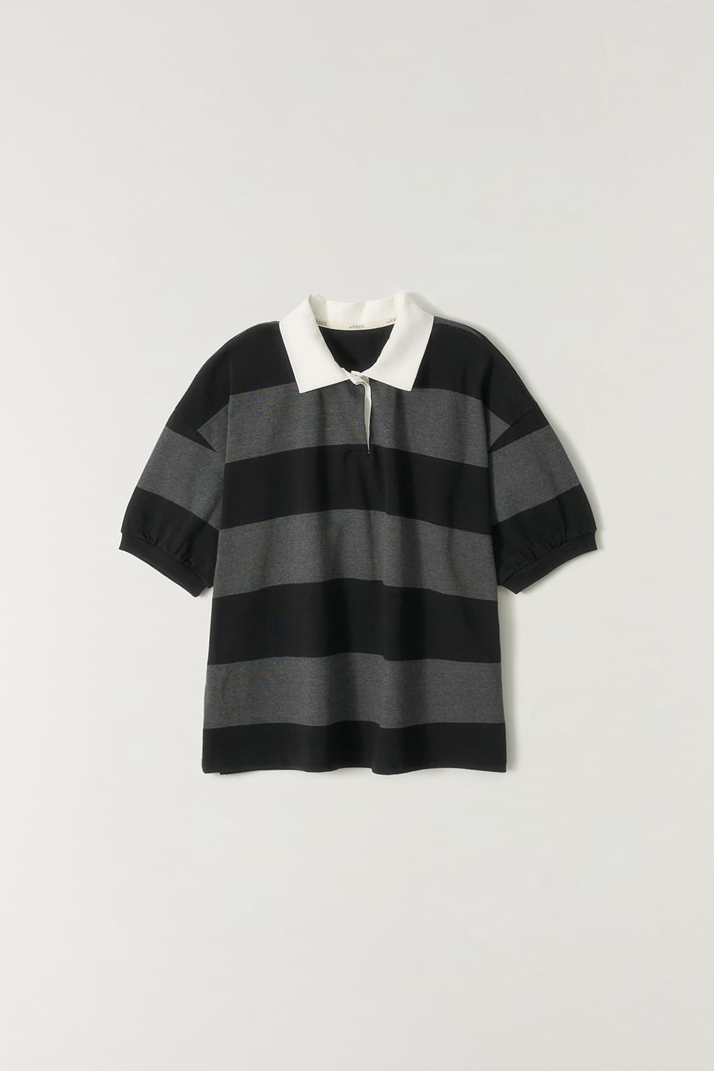 볼드 스트라이프 럭비 티셔츠 BLACK