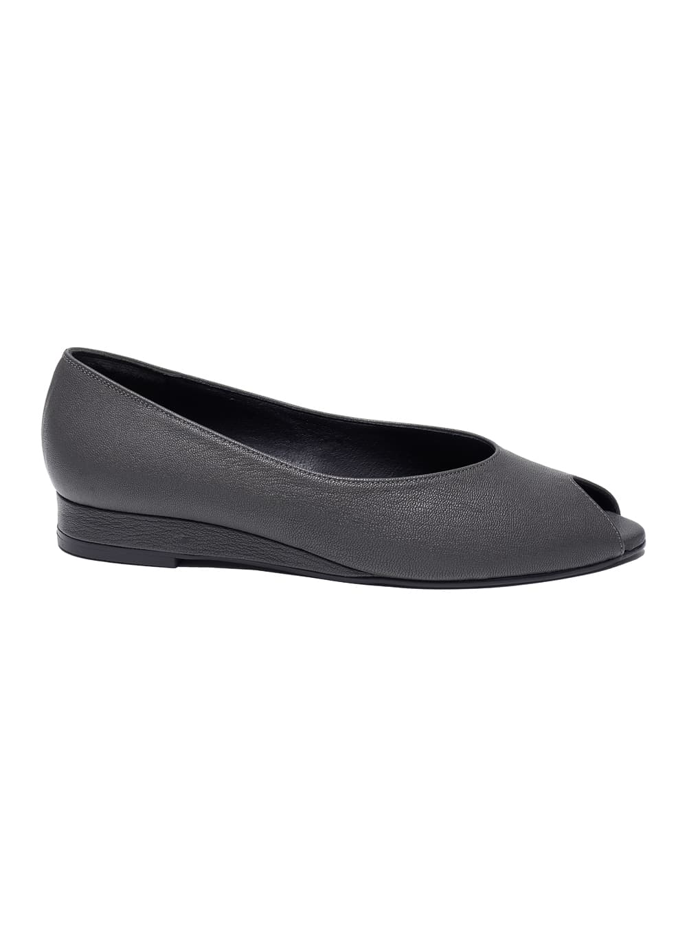 OPEN TOE WEDGE FLAT SHOES_GREY