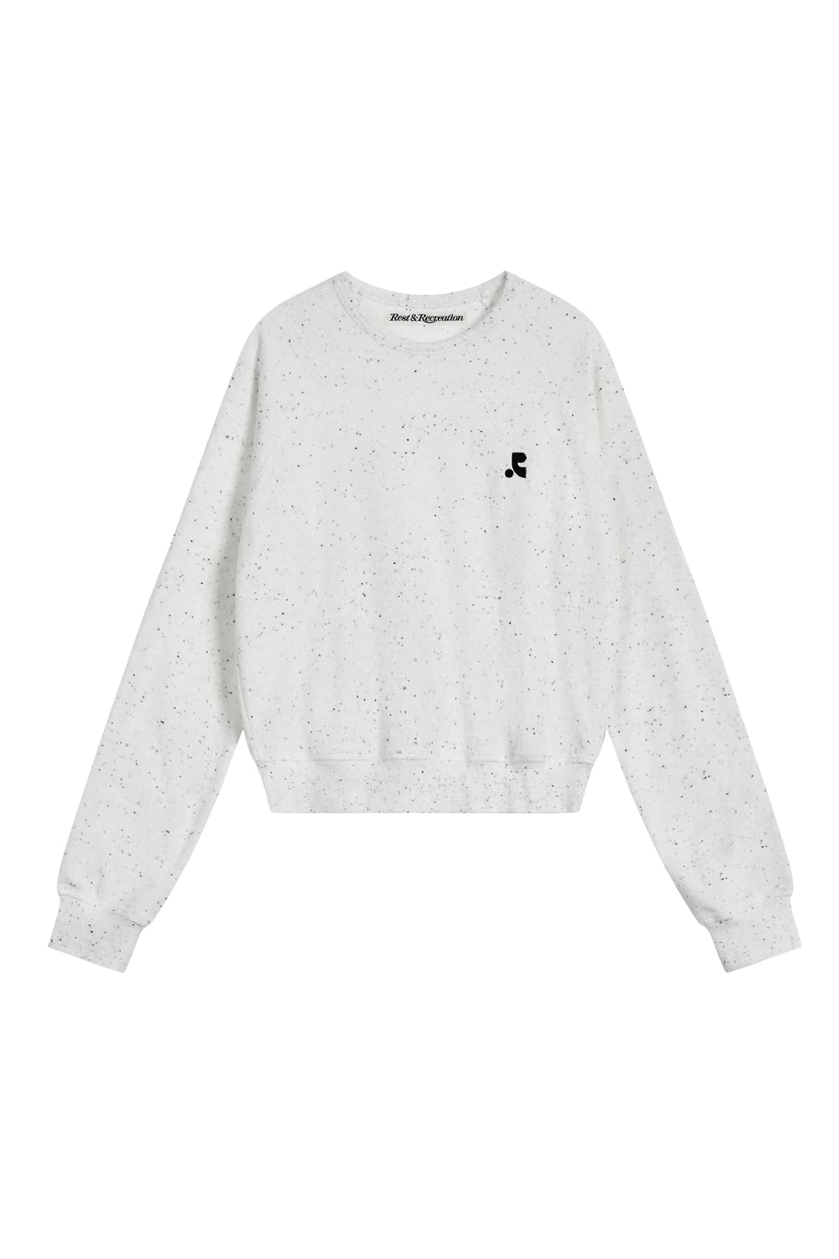 TERRY CROPPED SWEATSHIRT - WHITE