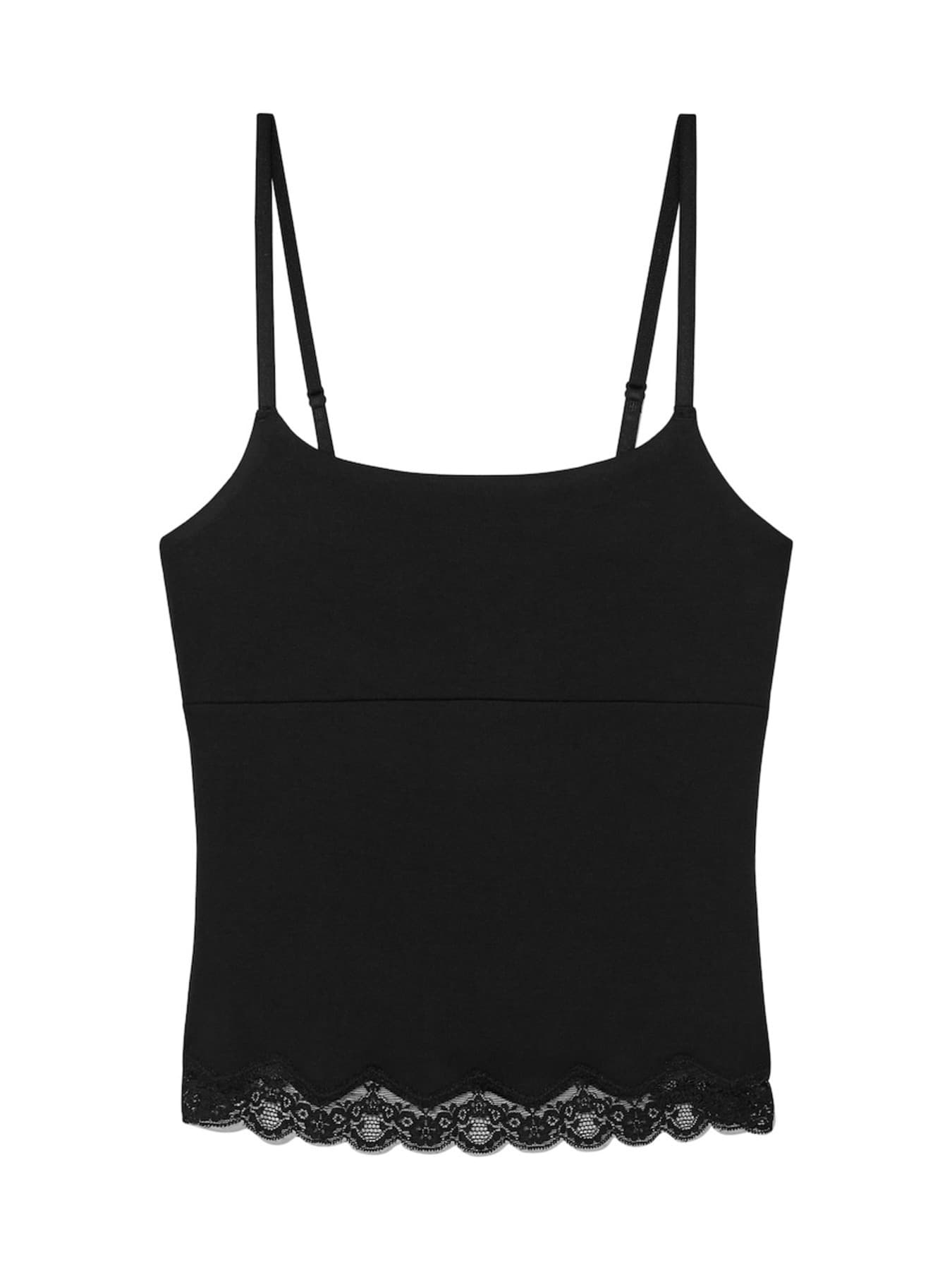 HEART LACE CAMI (BLACK)
