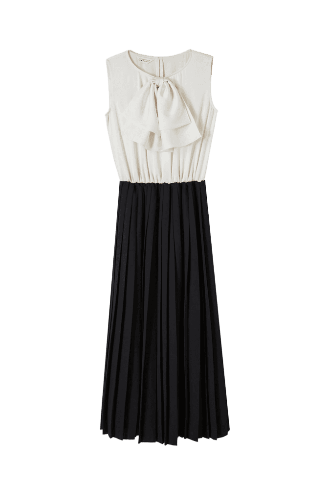 Ribbon tip dress (White)