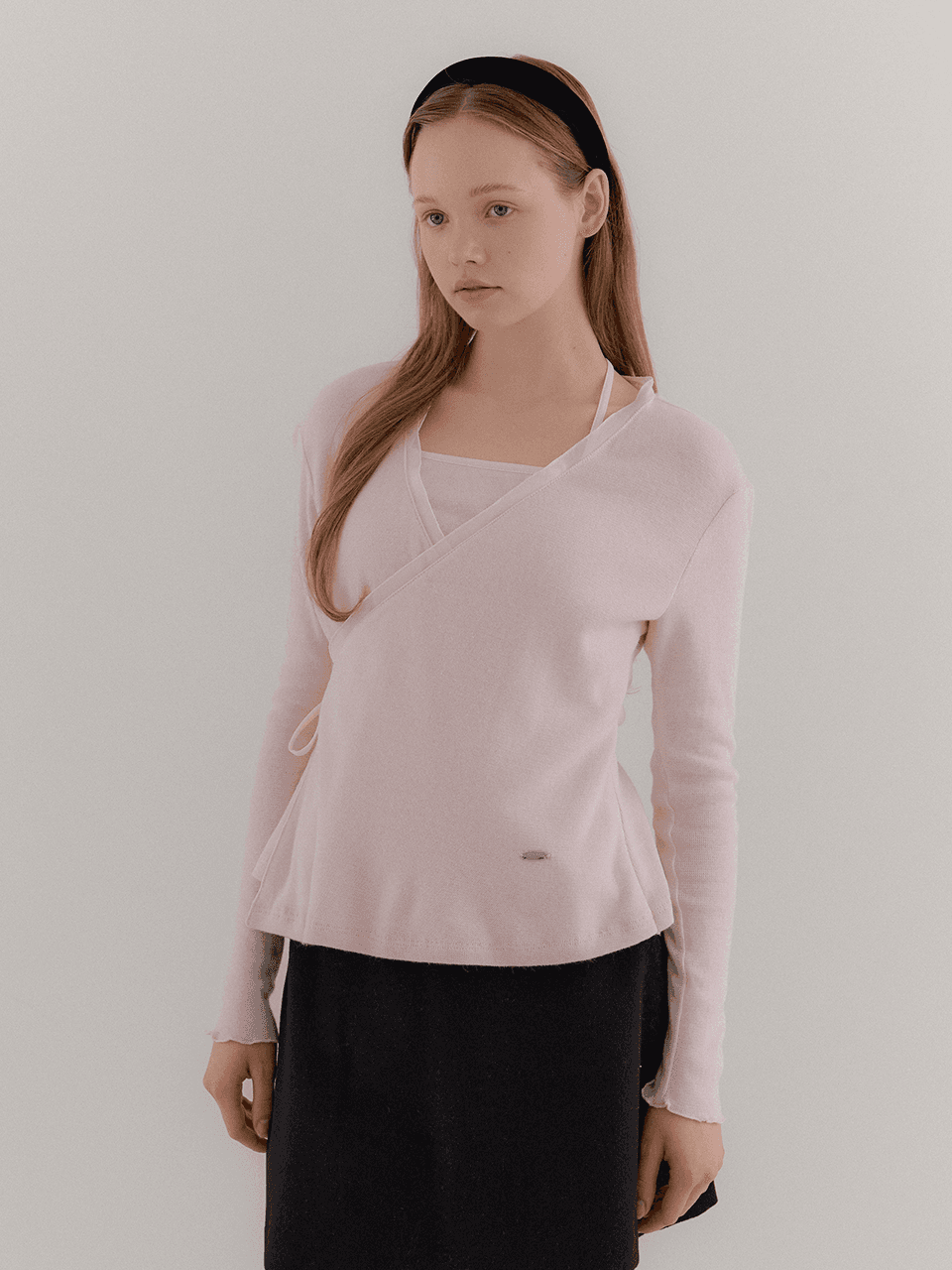 Chiffon Layered Wrap T-Shirts / Pink(3color)
