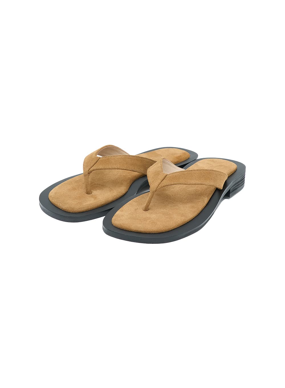 ROUND SQUARE TOE FLIP-FLOPS_SUEDE
