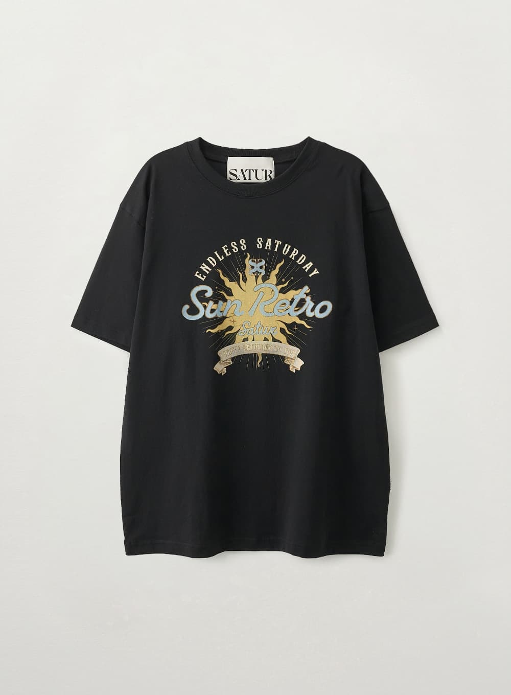 New Sun Retro Graphic T-Shirt - Black