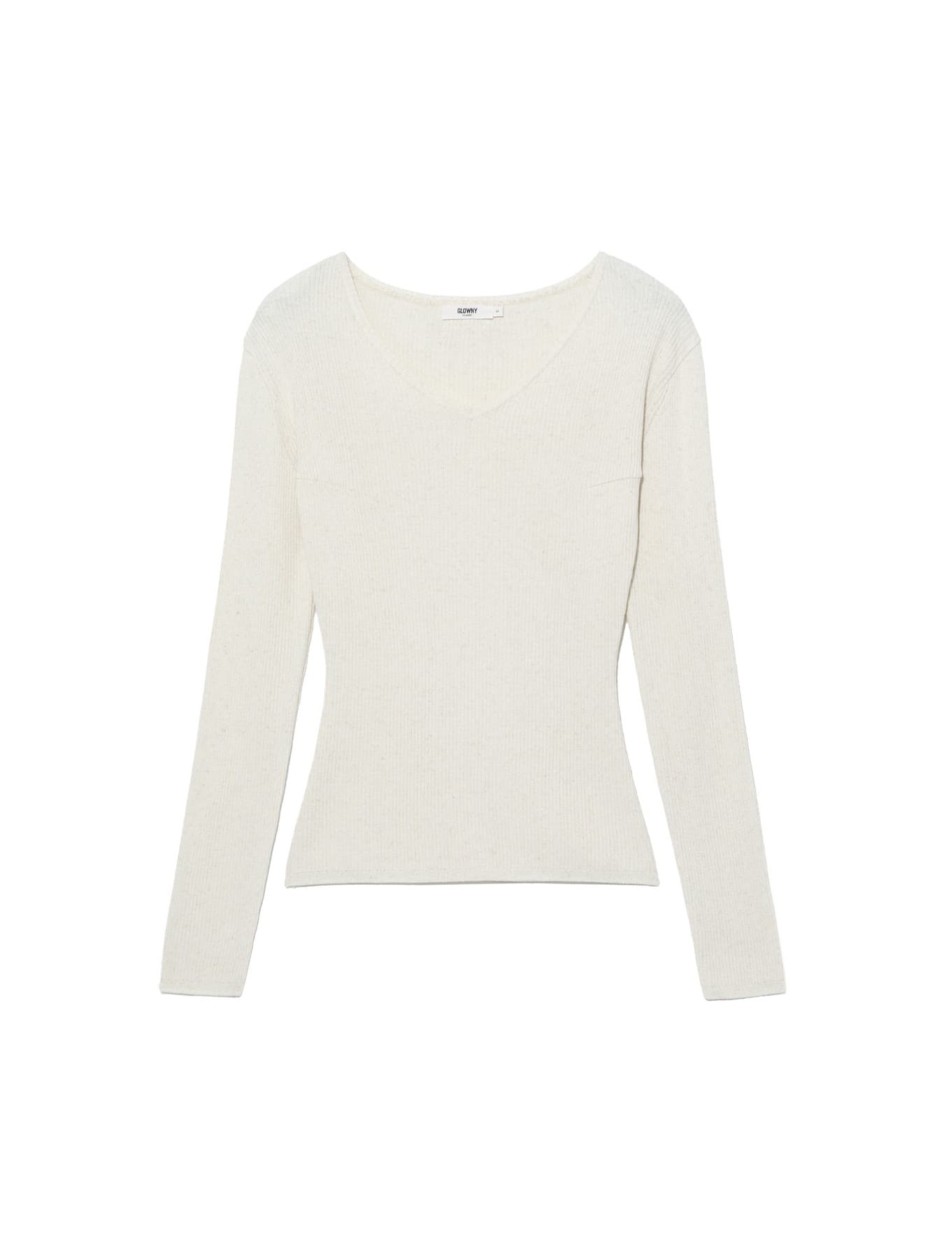 G CLASSIC RIB V-NECK KNIT (OATMEAL)