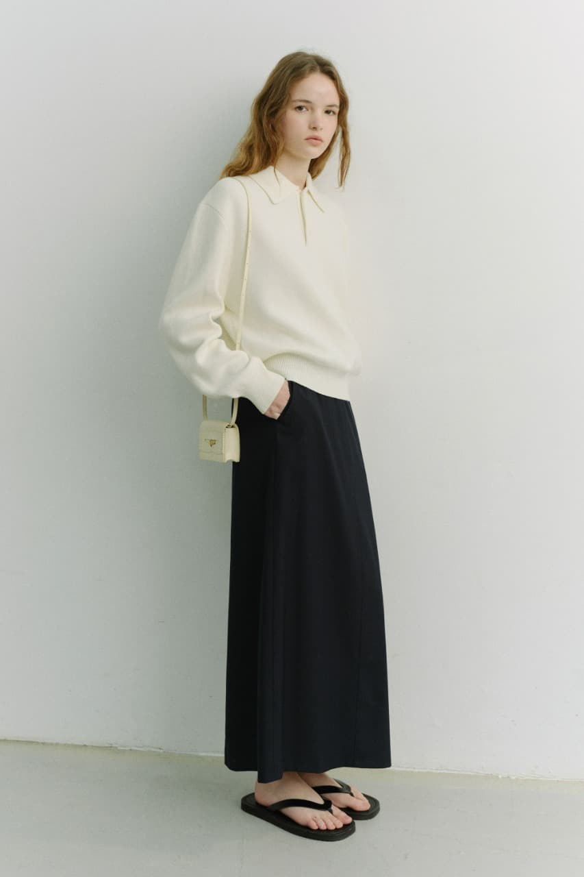 UNISEX CASHMERE COLLARED SWEATER IVORY_UDSW6A104IV