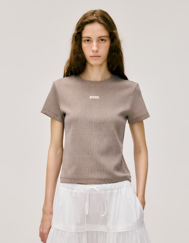 box logo slim pigment t-shirt - brown