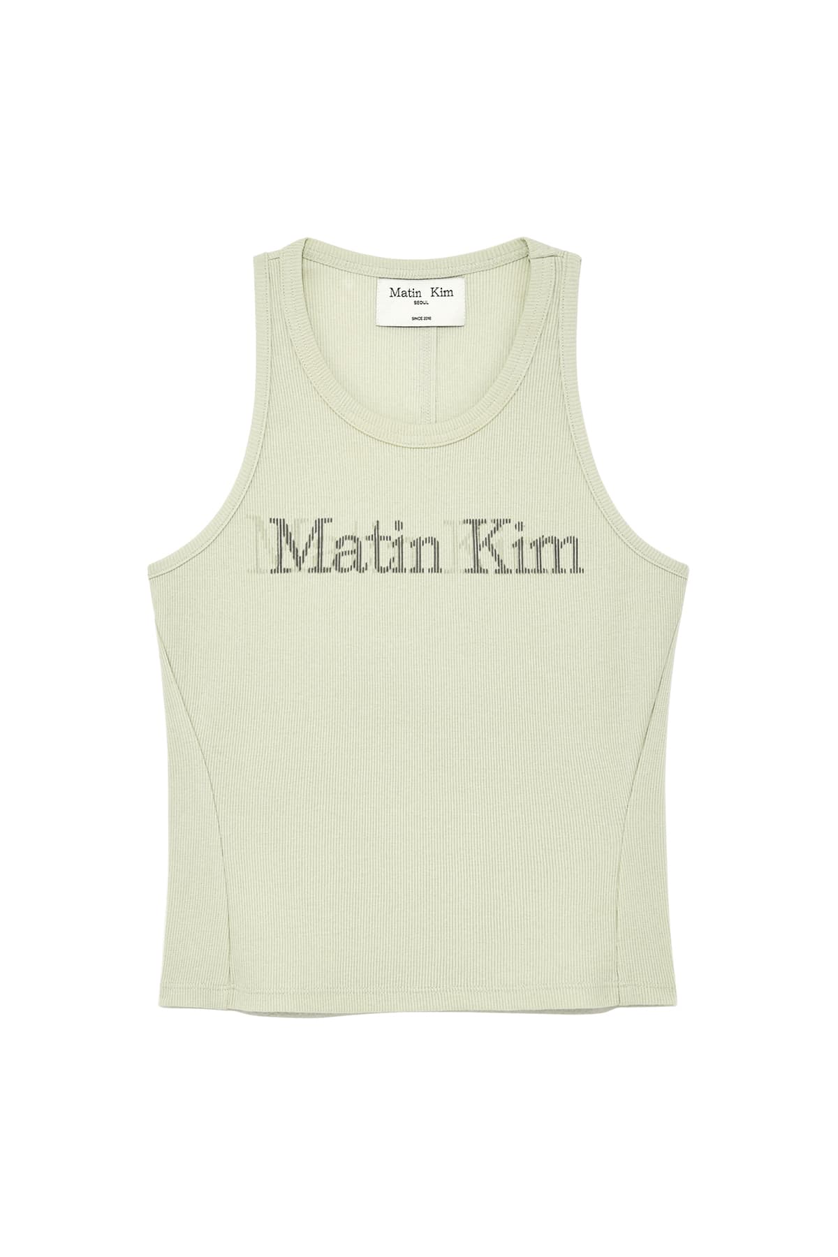 VINTAGE LOGO PRINTING SLEEVELESS TOP IN LIGHT GREEN