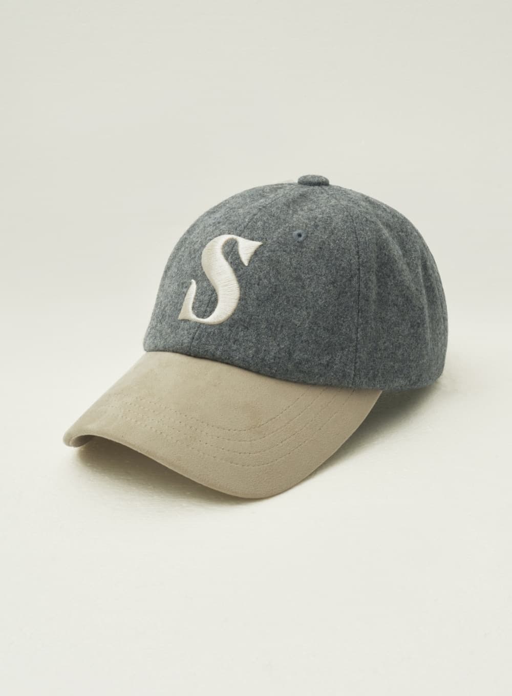 Wool Faux Suede Casual Ball Cap - Beige