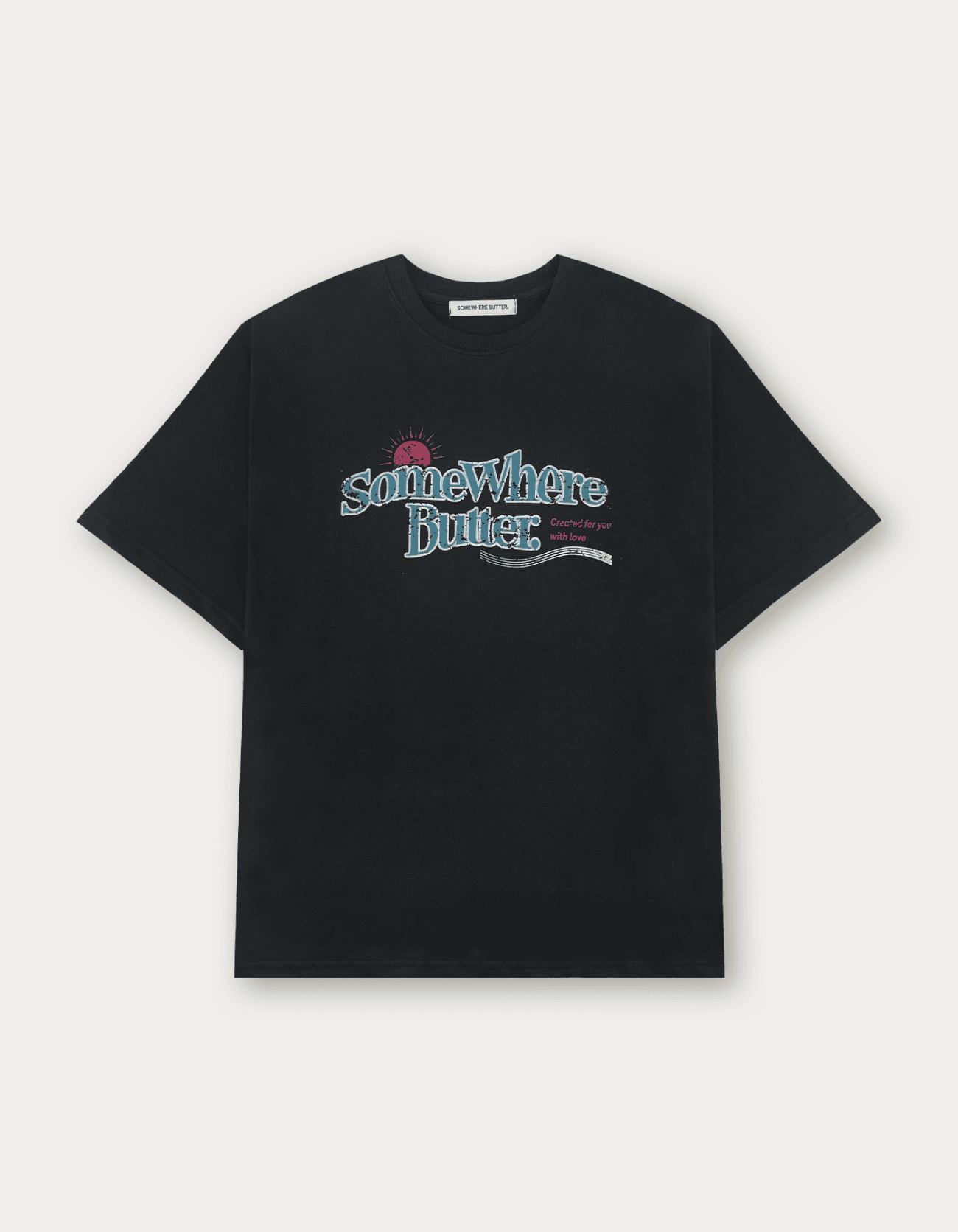 Sun Wave Logo Over-Fit Top - Black