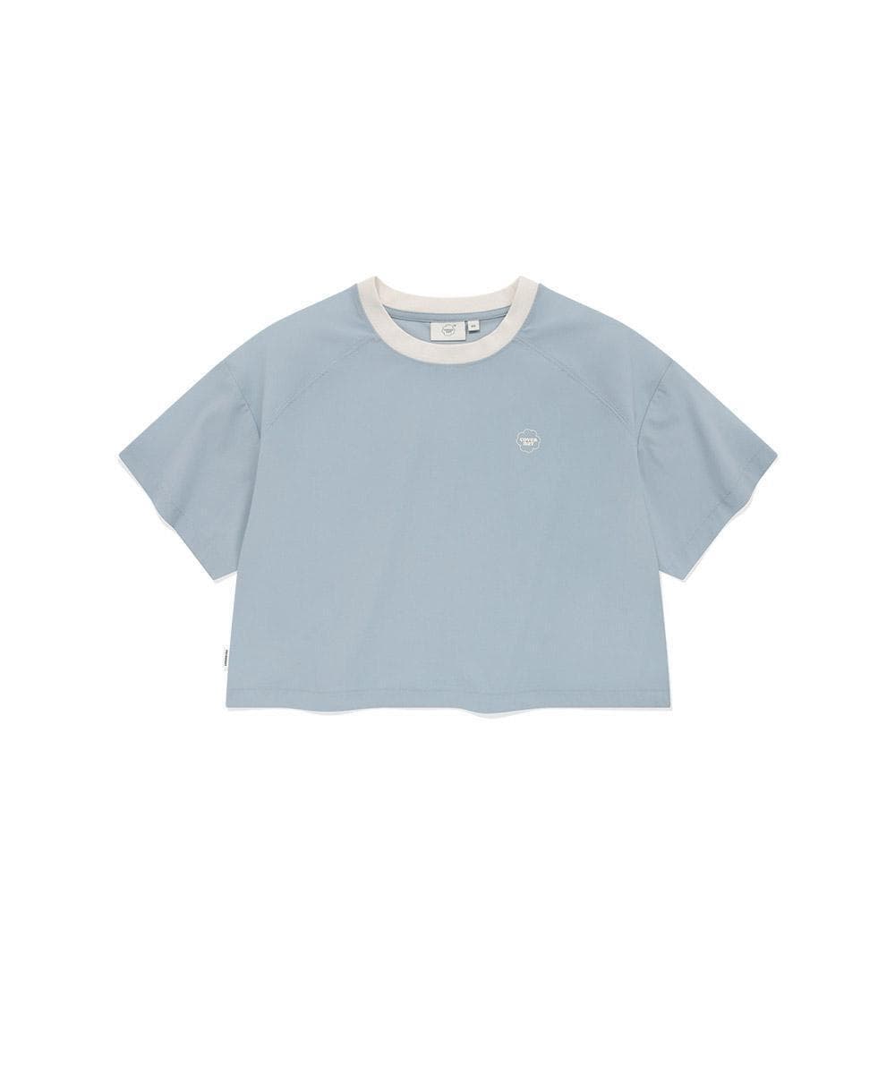우먼 컴포트 스트링 크롭 티셔츠 Light Blue
