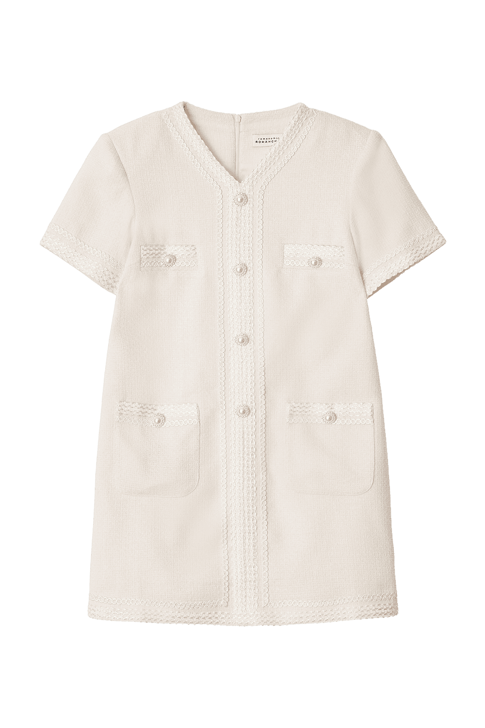 Pearl Tweed Mini Dress (Ivory)