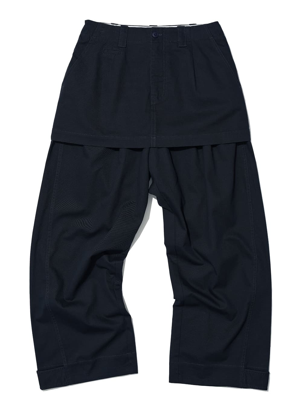 DETACHABLE LAYERED CHINO SKIRT-PANTS_DARK NAVY