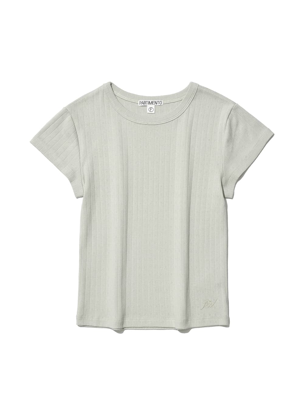 LACE PUNCHING 90s SHORT SLEEVE TEE_MINT GREY