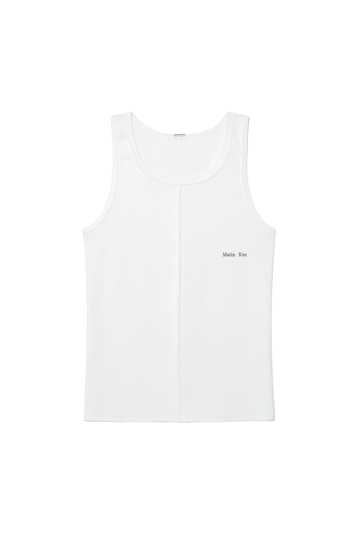 SMALL LOGO PINTUCK SLEEVELESS TOP FOR MEN IN WHITE