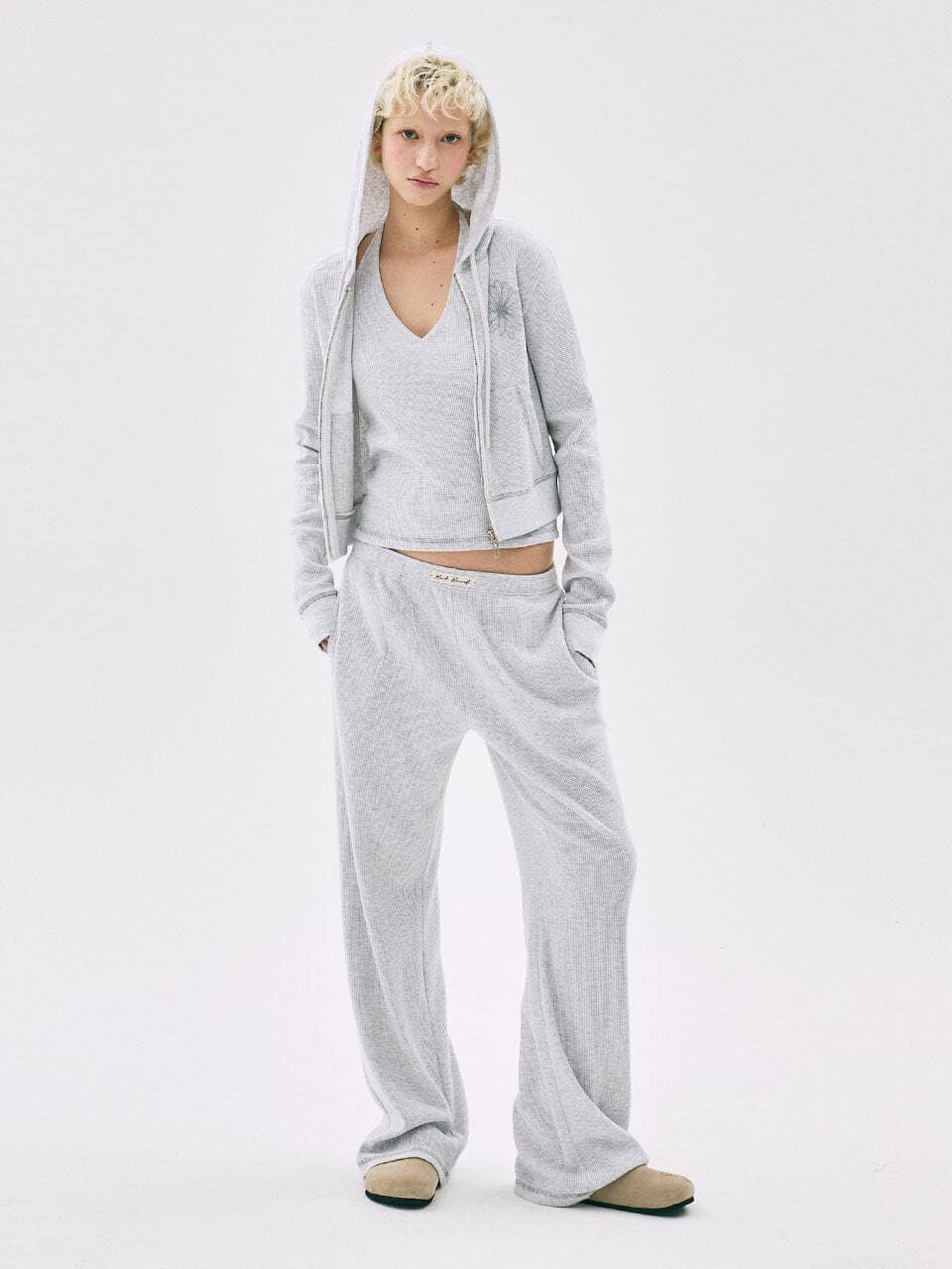 WAFFLE PANTS ESSENTIAL_HEATHER