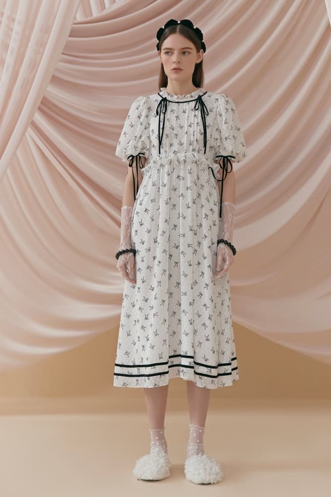 Ribbon Embroidery Puff Dress(2Color) 레드벨벳 조이 착용