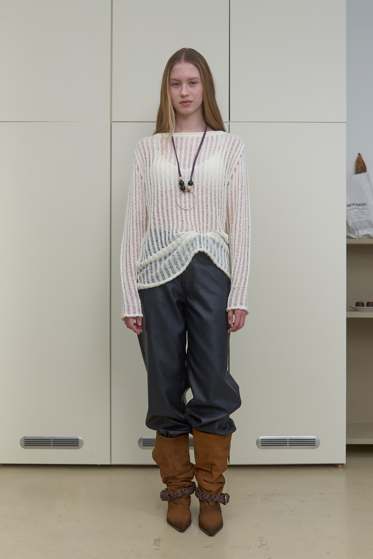 NETTING OVER KNIT_IVORY