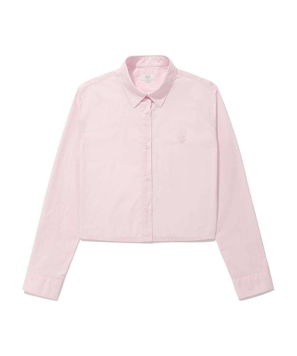 우먼 포플린 크롭 셔츠 Light Pink